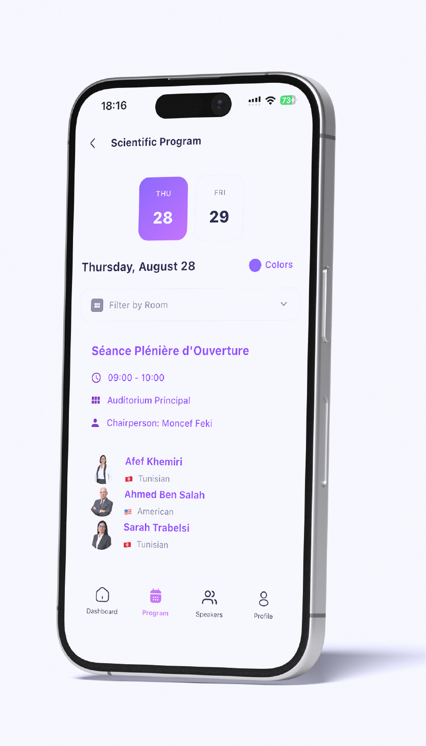 Vue programme app Connect
